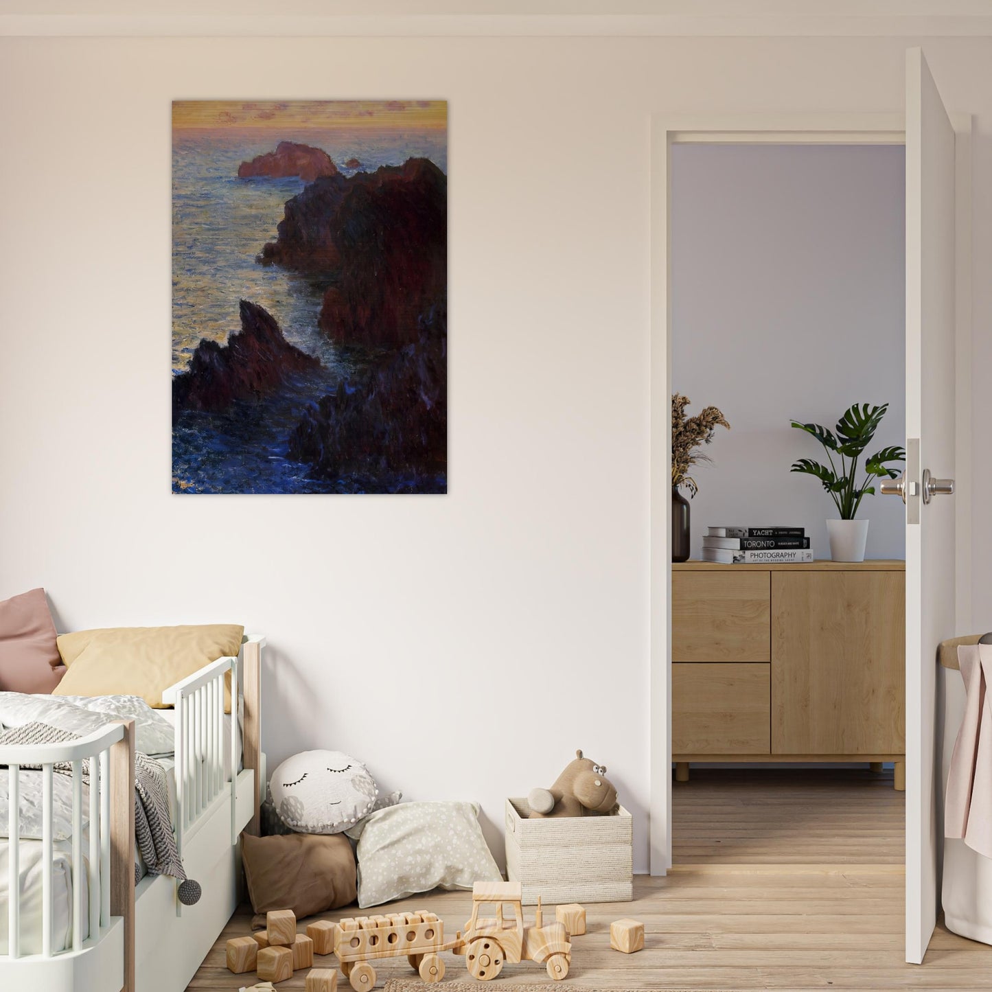 Rocky Point at Port-Goulphar - claude monet Brushed Aluminum Print - 70x100 cm / 28x40 inches | claude monet Aluminum Print | claude monet Prints