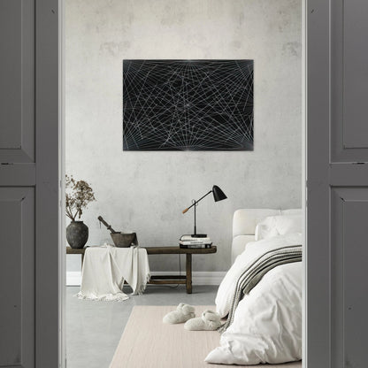 Lines From Corners, Sides  the Centre, to Points on a Grid - Sol LeWitt Brushed Aluminum Print - 70x100 cm / 28x40 inches | Sol LeWitt Aluminum Print | Sol LeWitt Prints