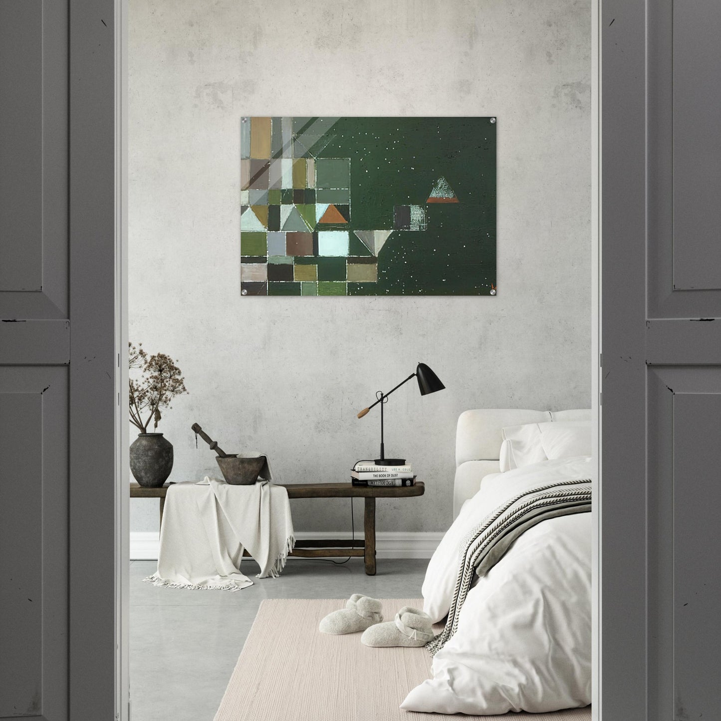 SQUARE MOTIF GREEN LILAC 1948 - Victor Pasmore Acrylic Print - 70x100 cm / 28x40″ inches
