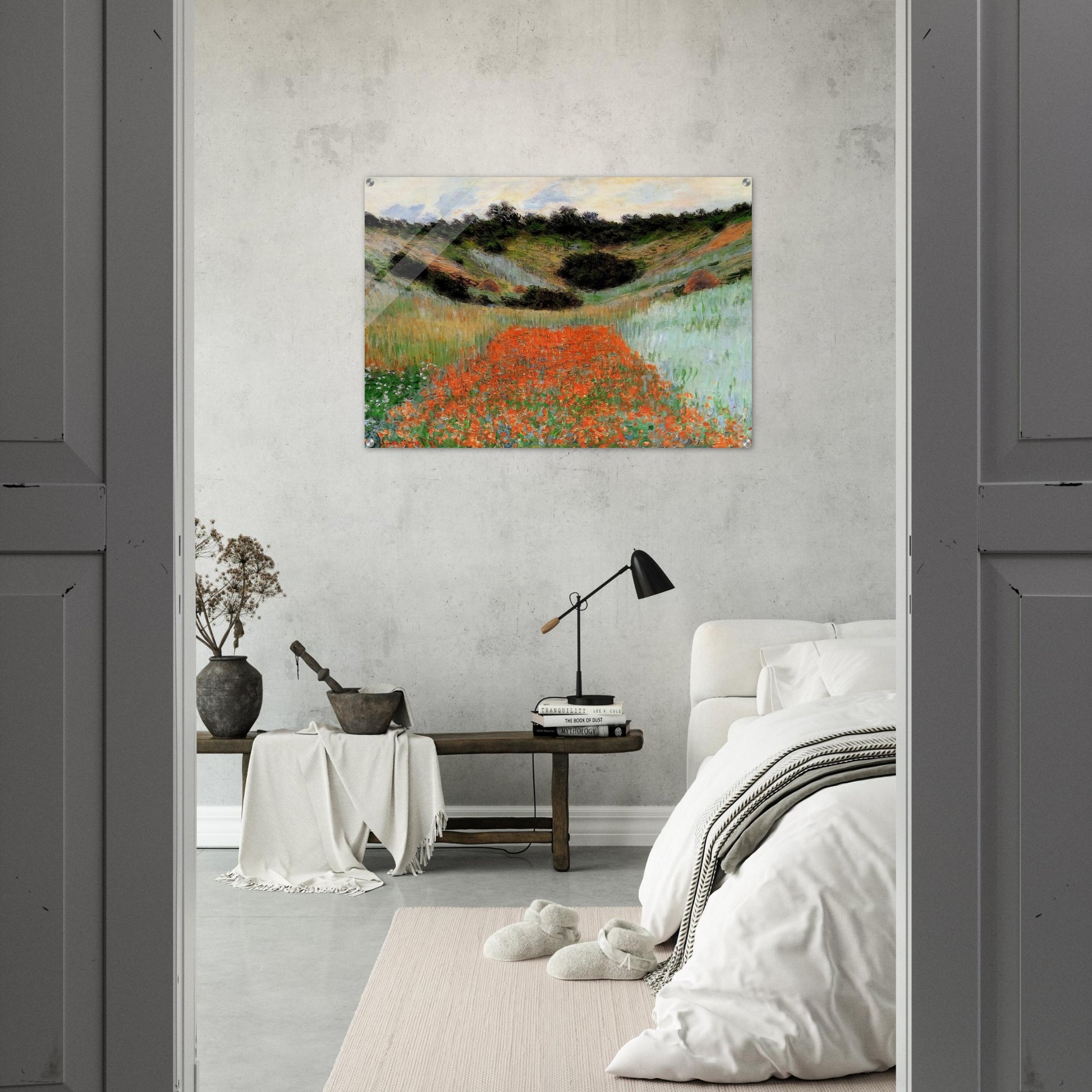 Poppy Field in a Hollow near Giverny - claude monet Acrylic Print - 70x100 cm / 28x40″ inches