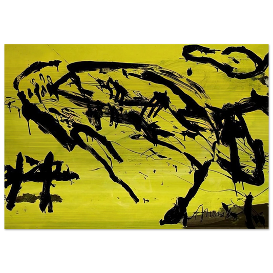 Hirschkuh - Tachisme - Emil Schumacher Brushed Aluminum Print - 70x100 cm / 28x40 inches | Emil Schumacher Aluminum Print | Emil Schumacher Prints