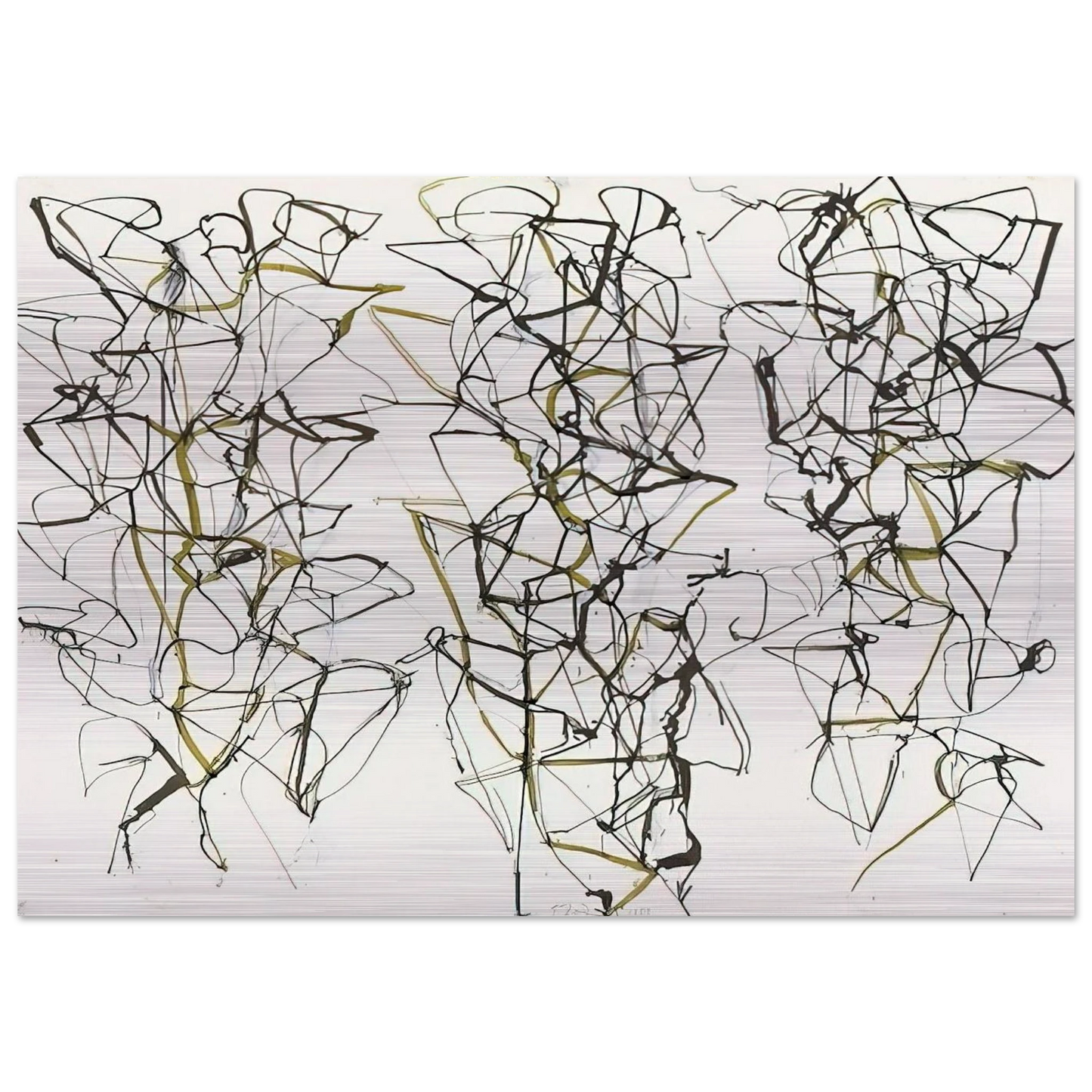 Untitled with Green - 1989 - Brice Marden Brushed Aluminum Print - 70x100 cm / 28x40 inches | Brice Marden Aluminum Print | Brice Marden Prints
