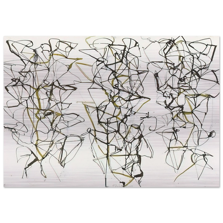 Untitled with Green - 1989 - Brice Marden Brushed Aluminum Print - 70x100 cm / 28x40 inches | Brice Marden Aluminum Print | Brice Marden Prints