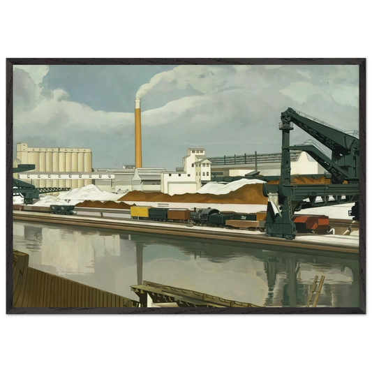 American Landscape - 1930 - Charles Sheeler 70x100 cm / 28x40 inches Framed Art Print – Black Wooden Frame