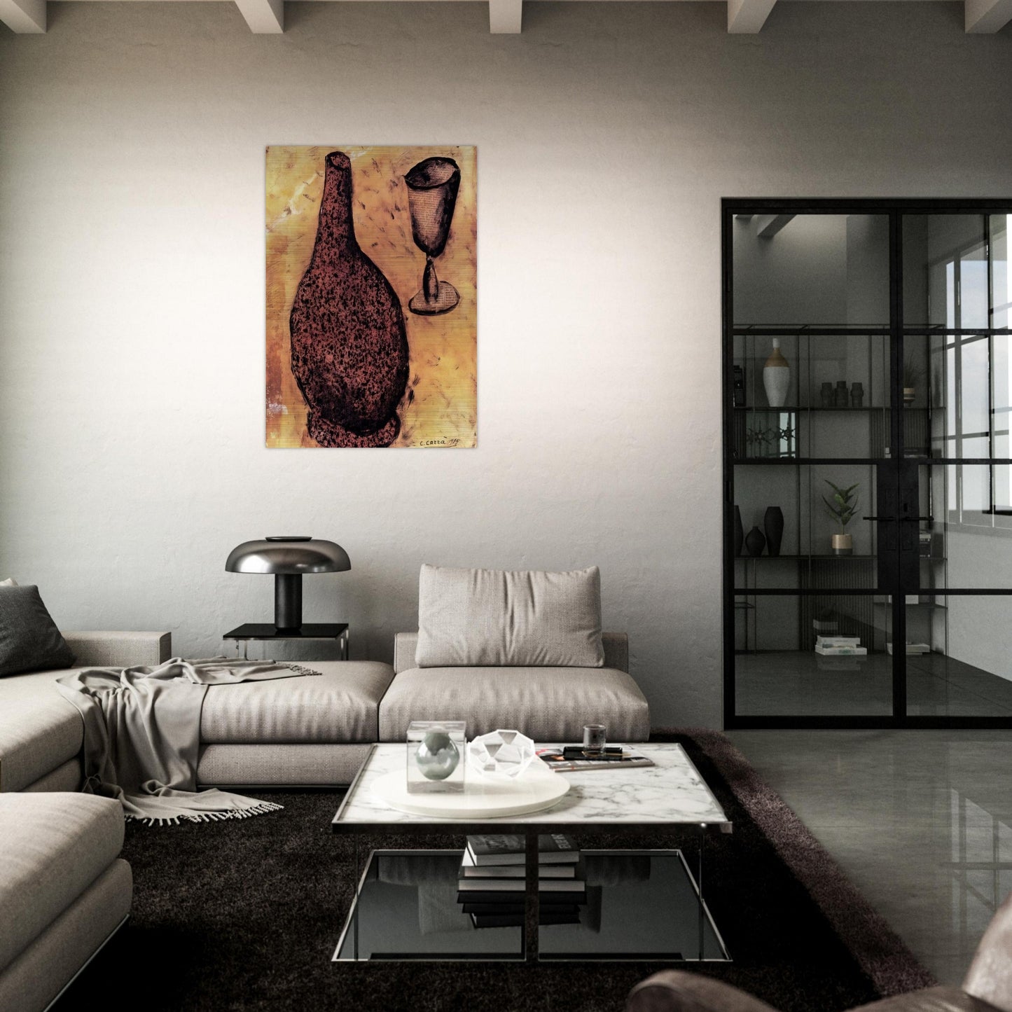 IL FIASCO 1915 - Carlo Carra Brushed Aluminum Print - 70x100 cm / 28x40 inches | Carlo Carra Aluminum Print | Carlo Carra Prints