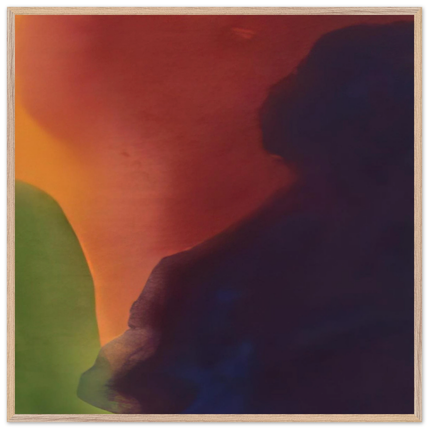 Helen Frankenthaler - Blue Atmosphere III - 1963 Wall art - 70x70 cm / 28x28 inches - Premium Wooden Framed Poster With Fine Art Paper-canvas - Wood frame