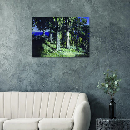 Cypresses on a Seashore. The Crimea - Arkhyp Kuindzhi Brushed Aluminum Print - 70x100 cm / 28x40 inches | Arkhyp Kuindzhi Aluminum Print | Arkhyp Kuindzhi Prints