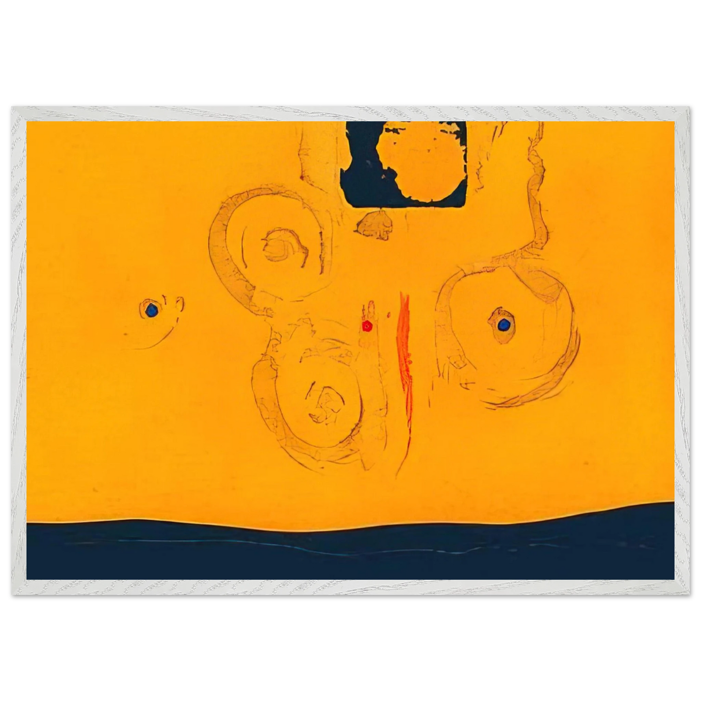 Helen Frankenthaler - Plaza Real - 1988 Wall art - 13x18 cm / 5x7 inches - Premium Wooden Framed Poster With Fine Art Paper-canvas - White frame