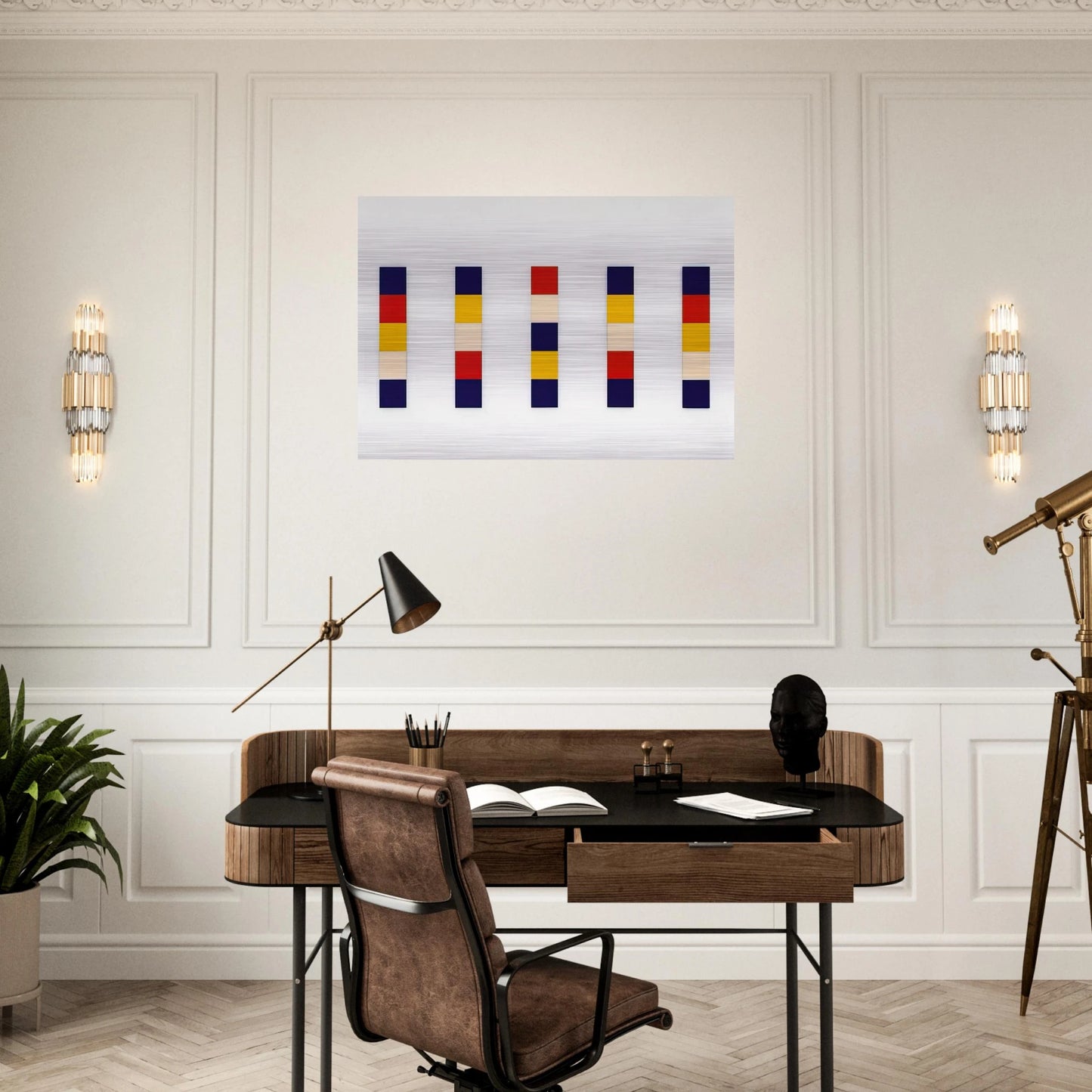 Red Yellow Blue White - Ellsworth Kelly Brushed Aluminum Print - 70x100 cm / 28x40 inches | Ellsworth Kelly Aluminum Print | Ellsworth Kelly Prints
