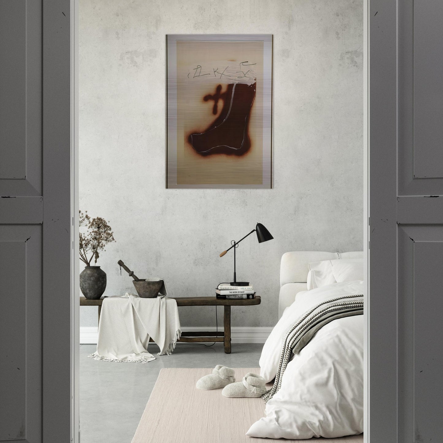 PIED MARRON 1982 - Antoni Tapies Brushed Aluminum Print - 70x100 cm / 28x40 inches | Antoni Tapies Aluminum Print | Antoni Tapies Prints