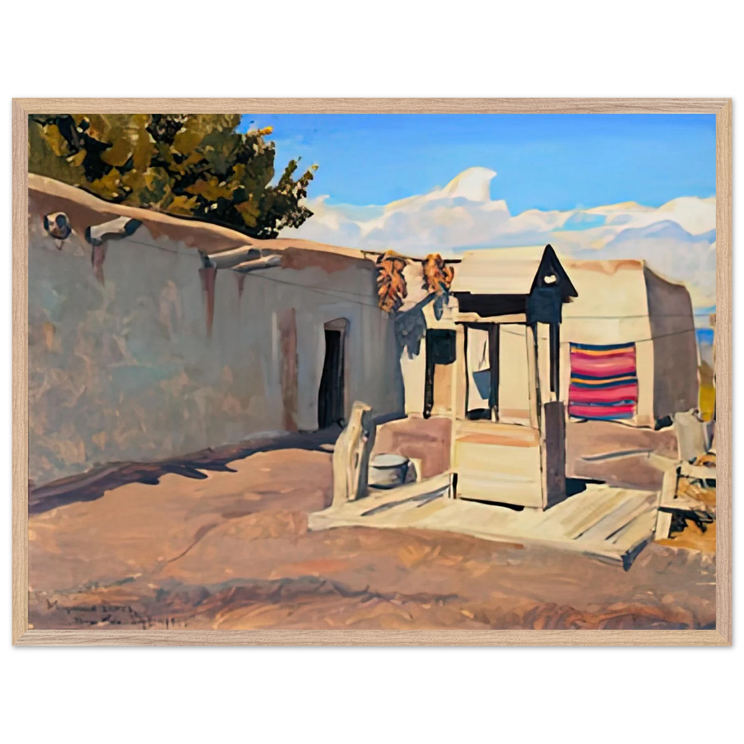 Maynard Dixon - OLD PATIO 1931 Wall art - 60x80 cm / 24x32 inches - Premium Wooden Framed Poster With Fine Art Paper-canvas - Black frame