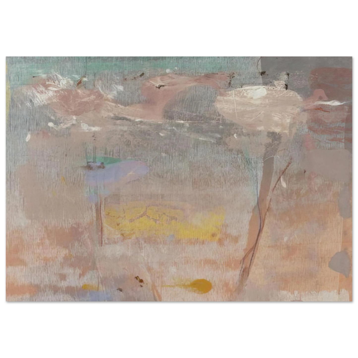 Helen Frankenthaler - Monotype I - 1981 Wall art - 40x50 cm / 16x20 inches - Premium Wooden Framed Poster With Fine Art Paper-canvas - Black frame