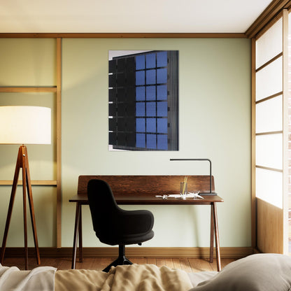 AZUL Y NEGRO - Jesus Rafael Soto Brushed Aluminum Print - 70x100 cm / 28x40 inches | Jesus Rafael Soto Aluminum Print | Jesus Rafael Soto Prints