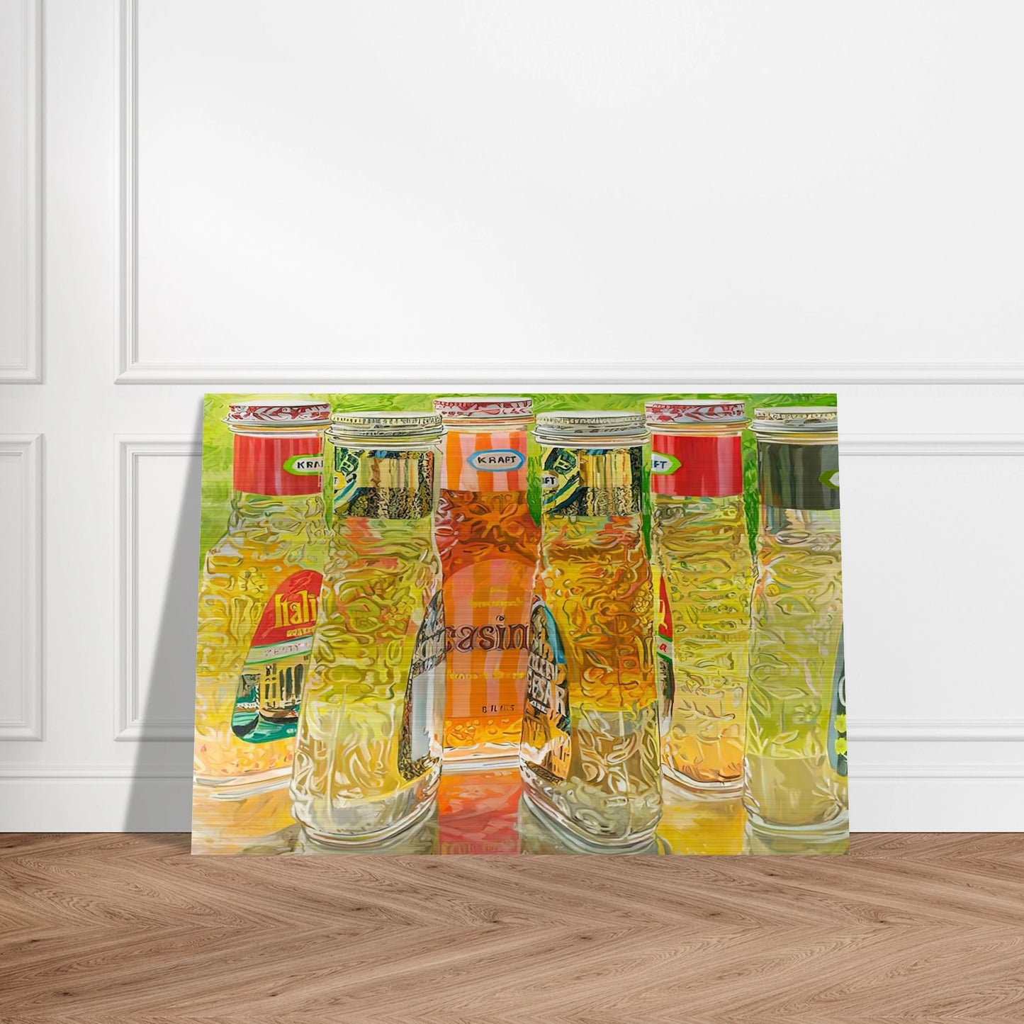 KRAFT SALAD DRESSING 1973 - Janet Fish Brushed Aluminum Print - 70x100 cm / 28x40 inches | Janet Fish Aluminum Print | Janet Fish Prints
