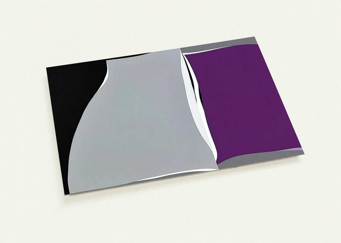 Black  Gray Curves with Purple - 1960 By Karl Benjamin Pack of 10 Post Cards | Karl Benjamin Post Cards | A6 (10.5 x 14.8 cm) - 4.1 x 5.8 inches