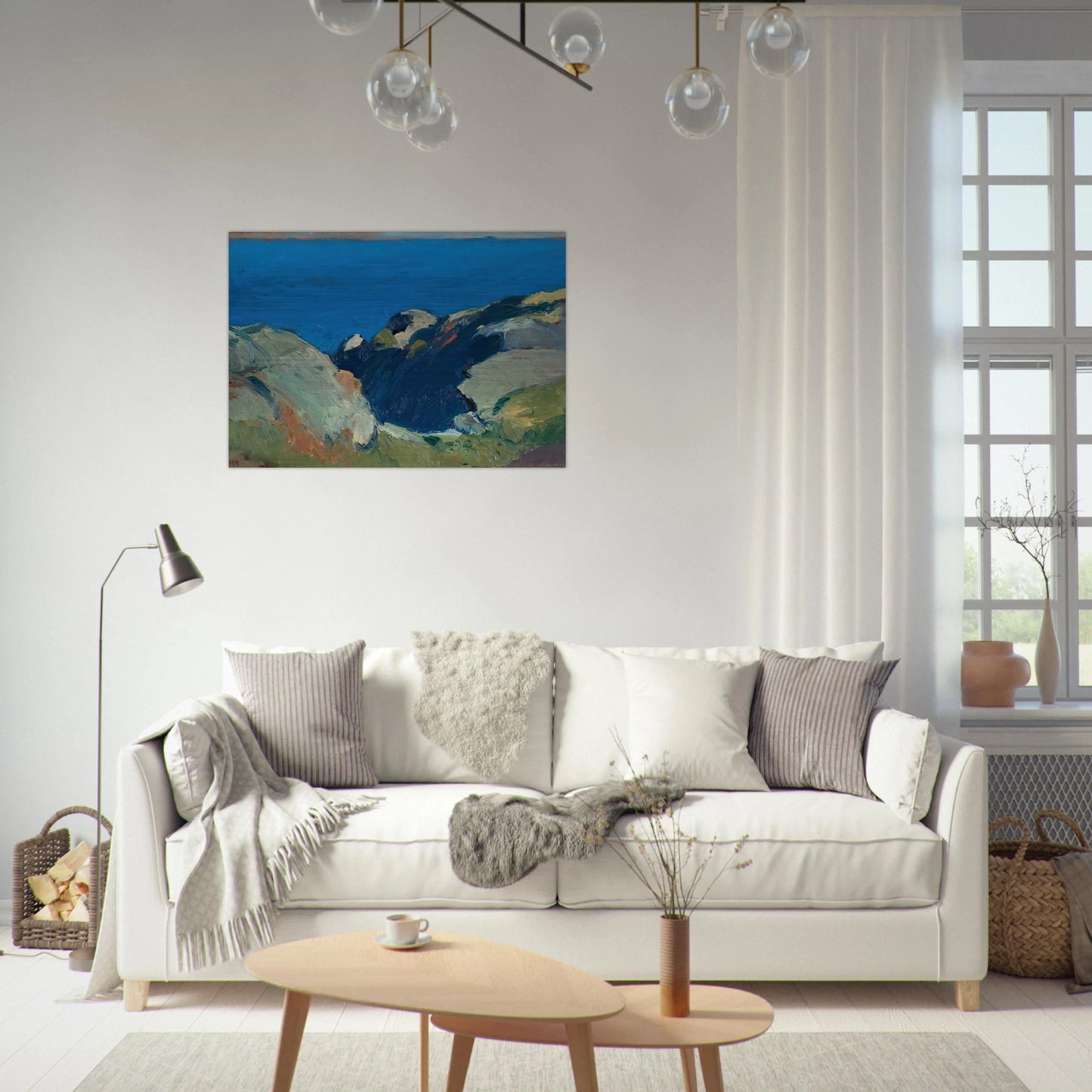 Rocks and Sea - Edward Hopper Brushed Aluminum Print - 70x100 cm / 28x40 inches | Edward Hopper Aluminum Print | Edward Hopper Prints