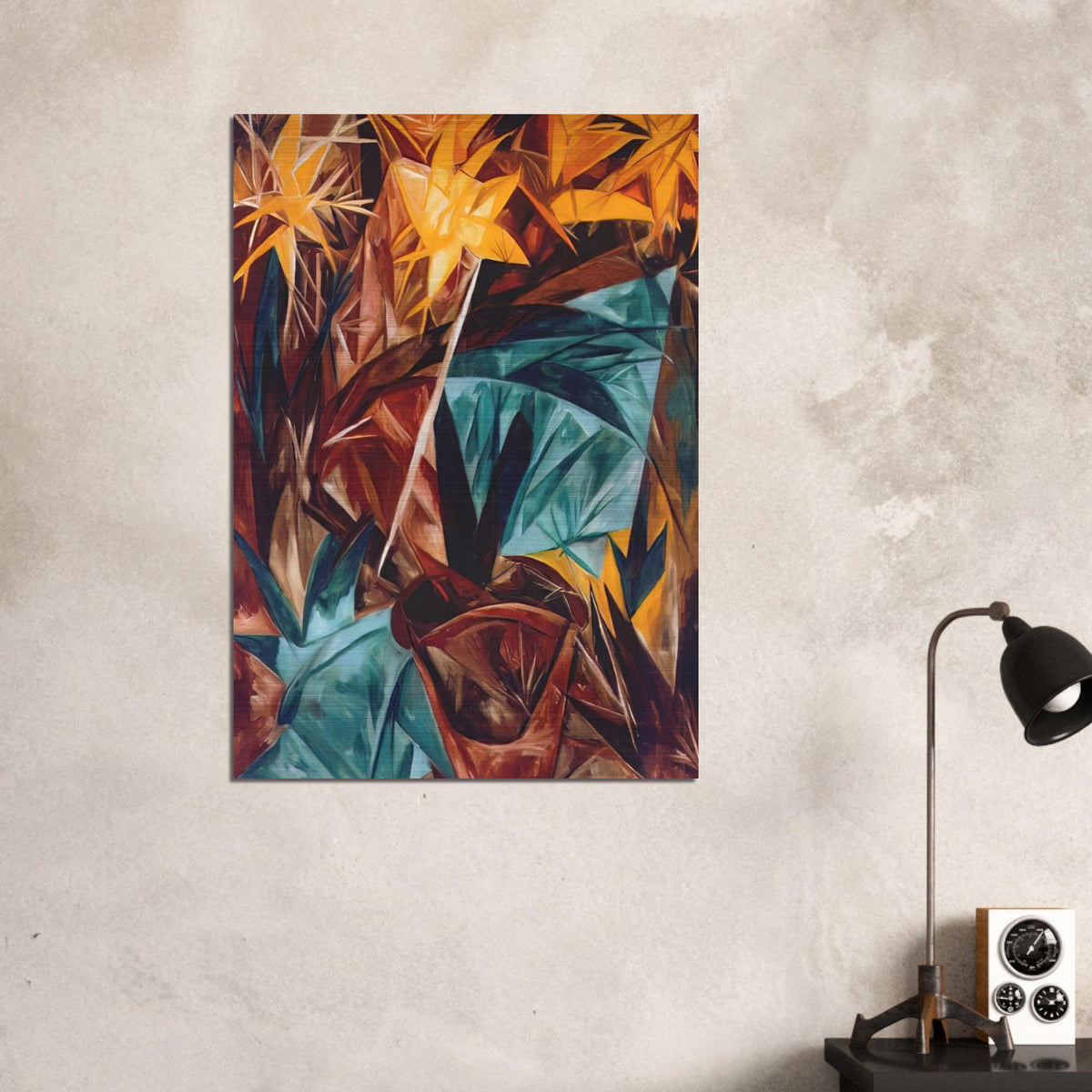 Rayonist lilies - 1913 - Natalia Goncharova Brushed Aluminum Print - 70x100 cm / 28x40 inches | Natalia Goncharova Aluminum Print | Natalia Goncharova Prints