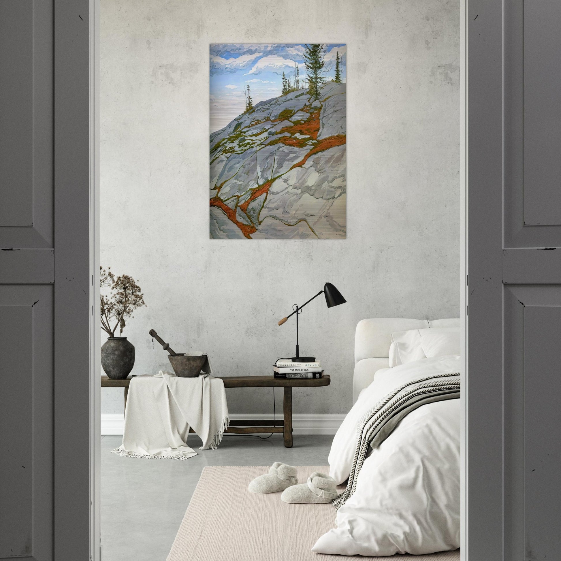 Blueberries in Fissures - 1983 - Neil Welliver Brushed Aluminum Print - 70x100 cm / 28x40 inches | Neil Welliver Aluminum Print | Neil Welliver Prints