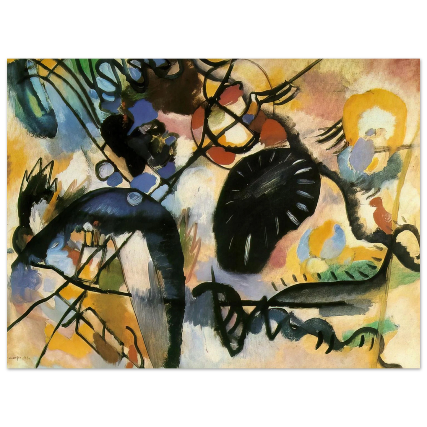 Wassily Kandinsky - BLACK SPOT 1912  75x100 cm / 30x40inches Fine Art Poster