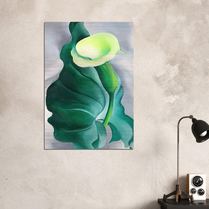 Calla Lily  Lily-Yellow No. 2  - Georgia O'Keeffe Brushed Aluminum Print - 70x100 cm / 28x40 inches | Georgia O'Keeffe Aluminum Print | Georgia O'Keeffe Prints