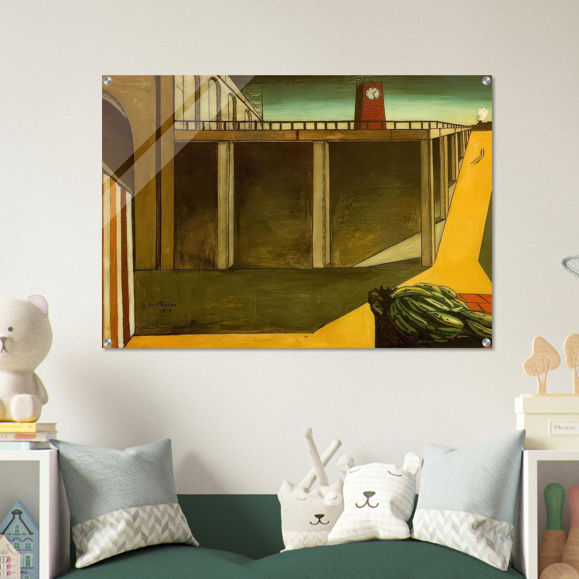 GARE MONTPARNASSE THE MELANCHOLY OF DEPARTURE 1914 - Giorgio de Chirico Acrylic Print - 70x100 cm / 28x40″ inches