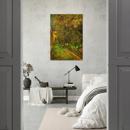 The Garden of Saint-Paul Hospital - Vincent van Gogh Brushed Aluminum Print - 70x100 cm / 28x40 inches | Vincent van Gogh Aluminum Print | Vincent van Gogh Prints