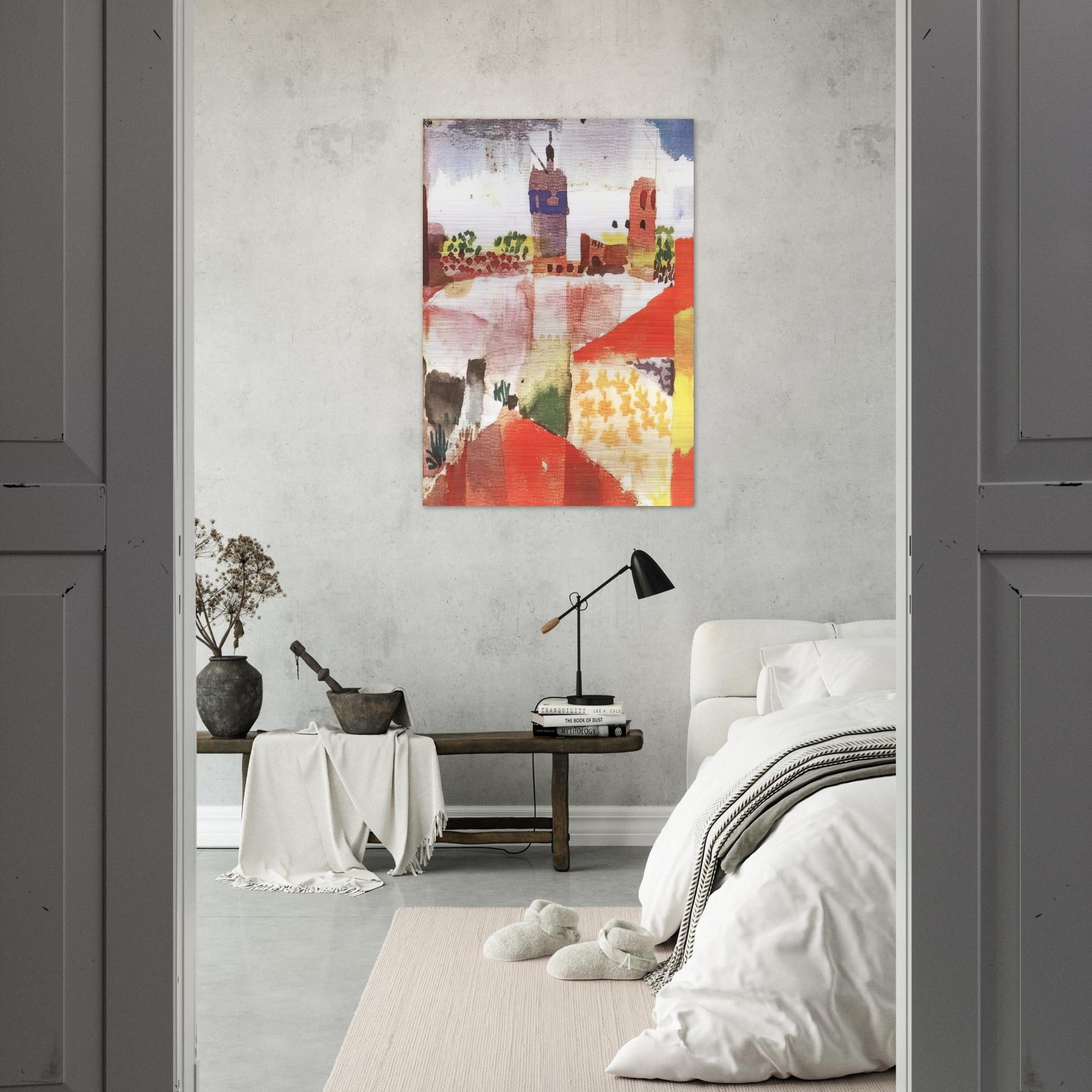 HAMMAMET WITH MOSQUE 1914 - Paul Klee Brushed Aluminum Print - 70x100 cm / 28x40 inches | Paul Klee Aluminum Print | Paul Klee Prints