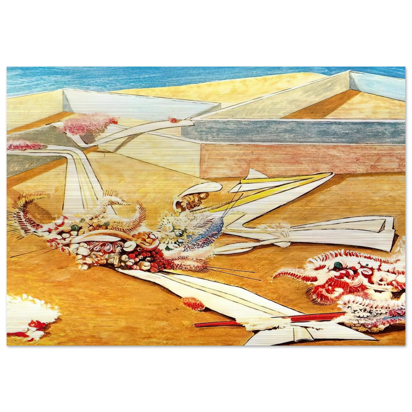 Flying Horse Garden - Max Ernst Brushed Aluminum Print - 70x100 cm / 28x40 inches | Max Ernst Aluminum Print | Max Ernst Prints
