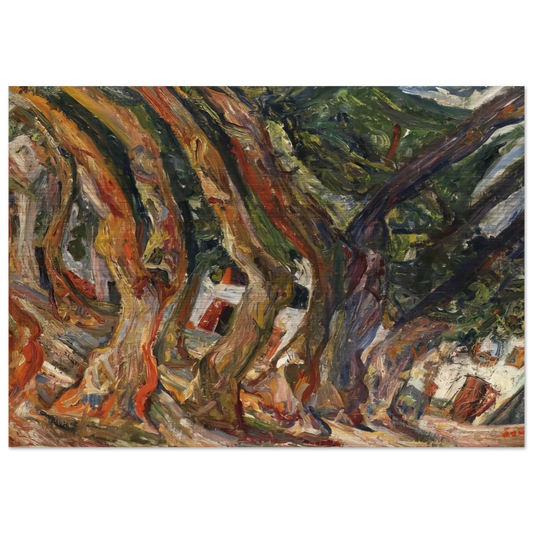 PLANE TREES AT CERET 1920 0 - Chaim Soutine Brushed Aluminum Print - 70x100 cm / 28x40 inches | Chaim Soutine Aluminum Print | Chaim Soutine Prints
