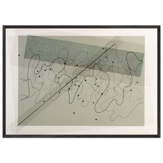 Fontana Mix Light Grey - 1981 - John Cage 70x100 cm / 28x40 inches Framed Art Print – Black Wooden Frame