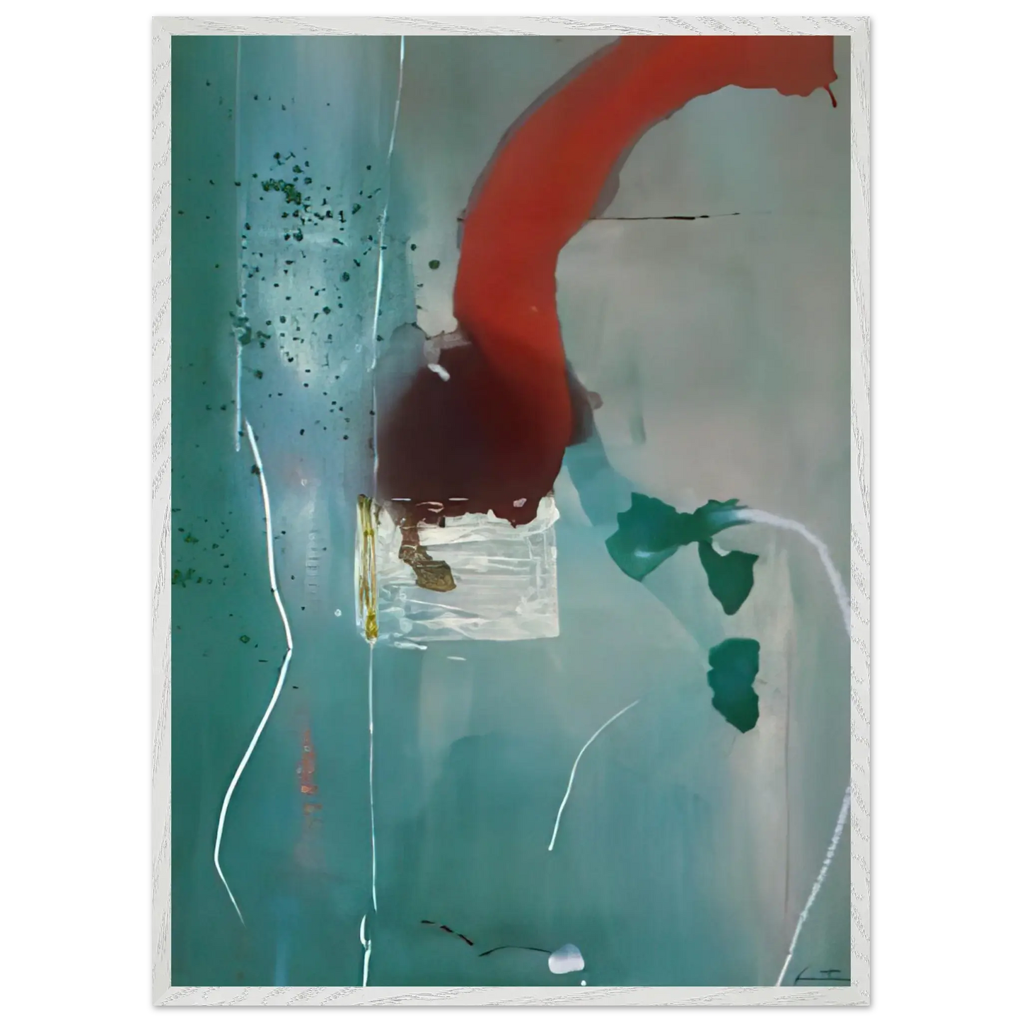 Helen Frankenthaler - Square One - 1985 Wall art - 50x70 cm / 20x28 Inches - Premium Wooden Framed Poster With Fine Art Paper - Wood frame