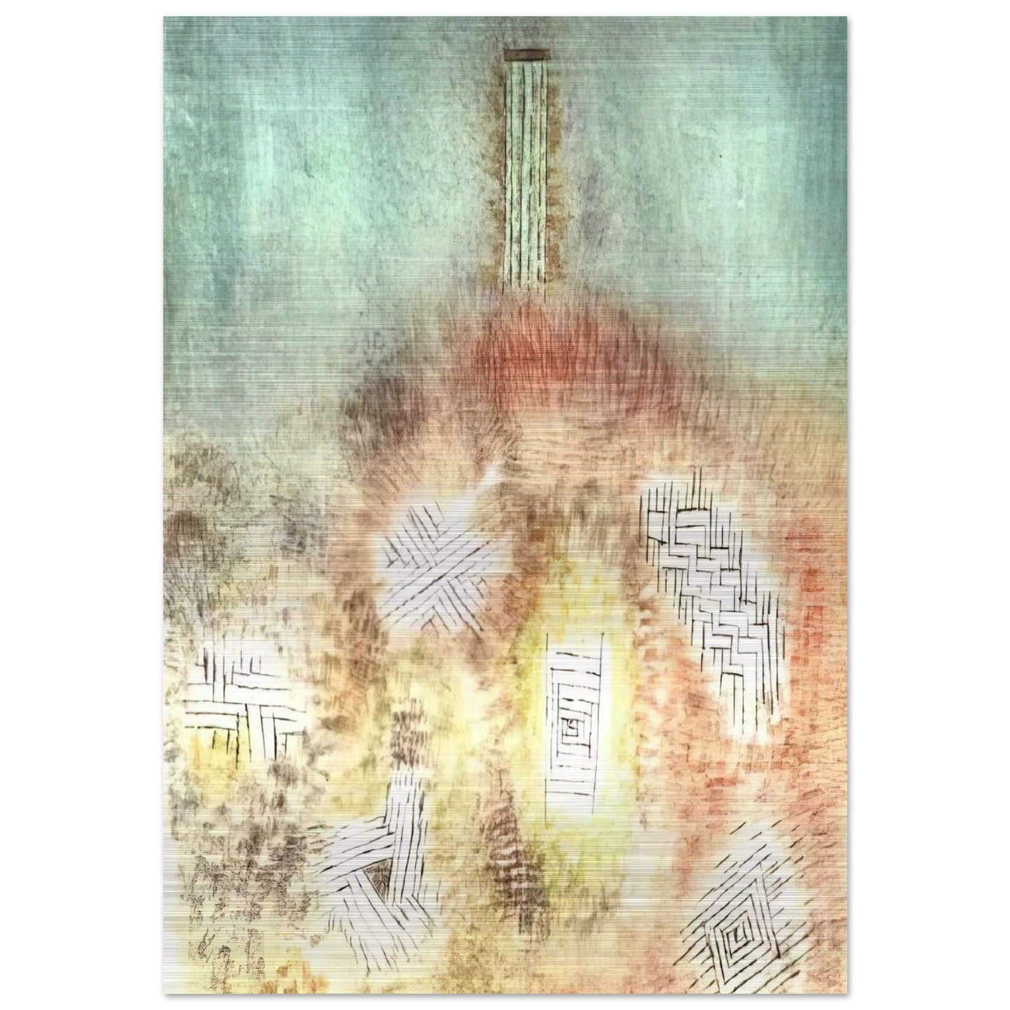 THE COLUMN 1926 - Paul Klee Brushed Aluminum Print - 70x100 cm / 28x40 inches | Paul Klee Aluminum Print | Paul Klee Prints