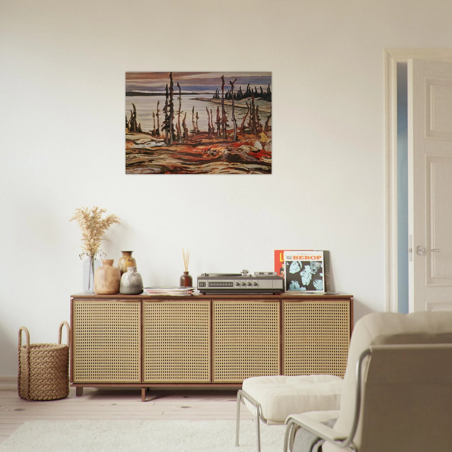 Wilderness, Deese Bay - Art Nouveau Modern - A.Y. Jackson Brushed Aluminum Print - 70x100 cm / 28x40 inches | A.Y. Jackson Aluminum Print | A.Y. Jackson Prints