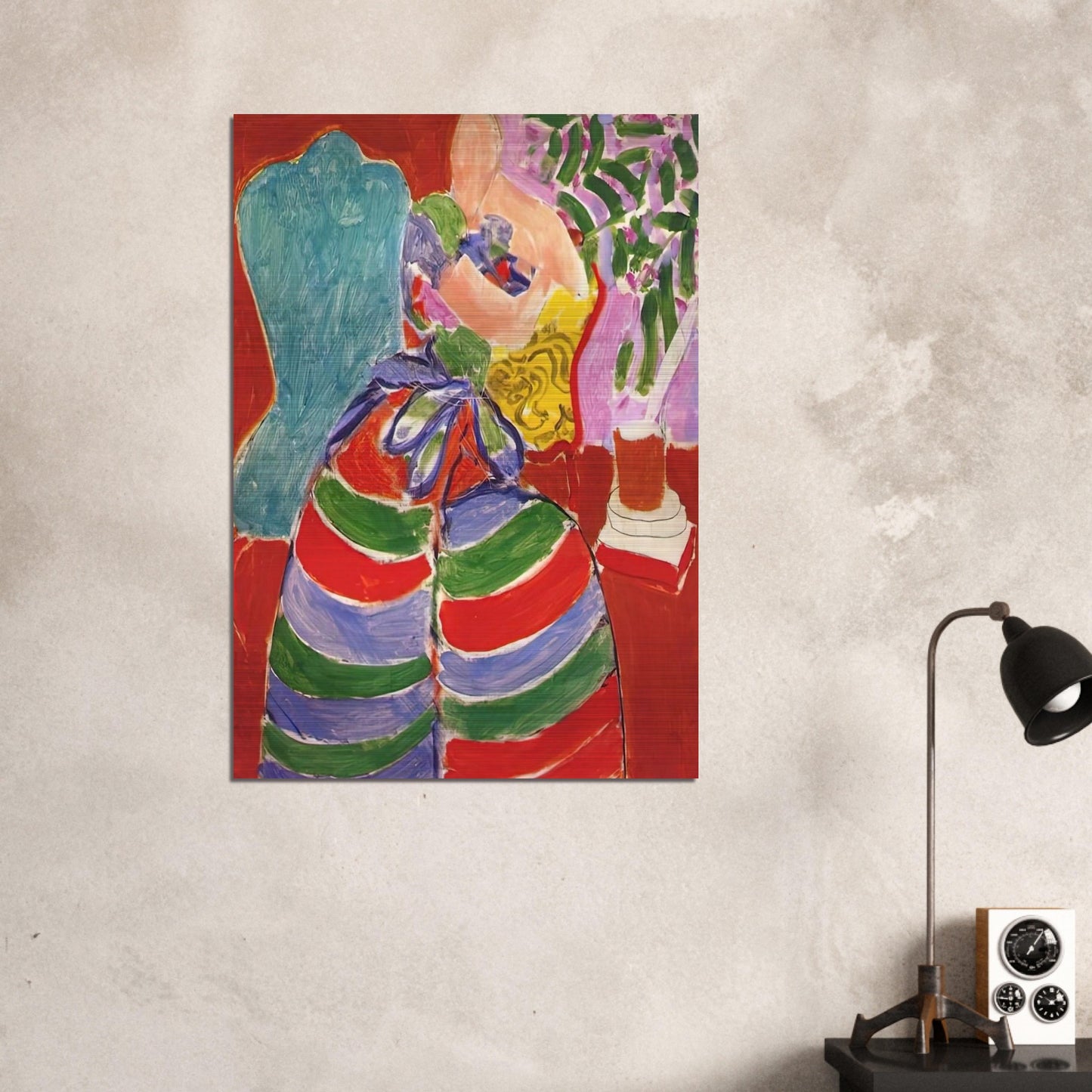 THE STRIPED DRESS 1938 - Henri Matisse Brushed Aluminum Print - 70x100 cm / 28x40 inches | Henri Matisse Aluminum Print | Henri Matisse Prints