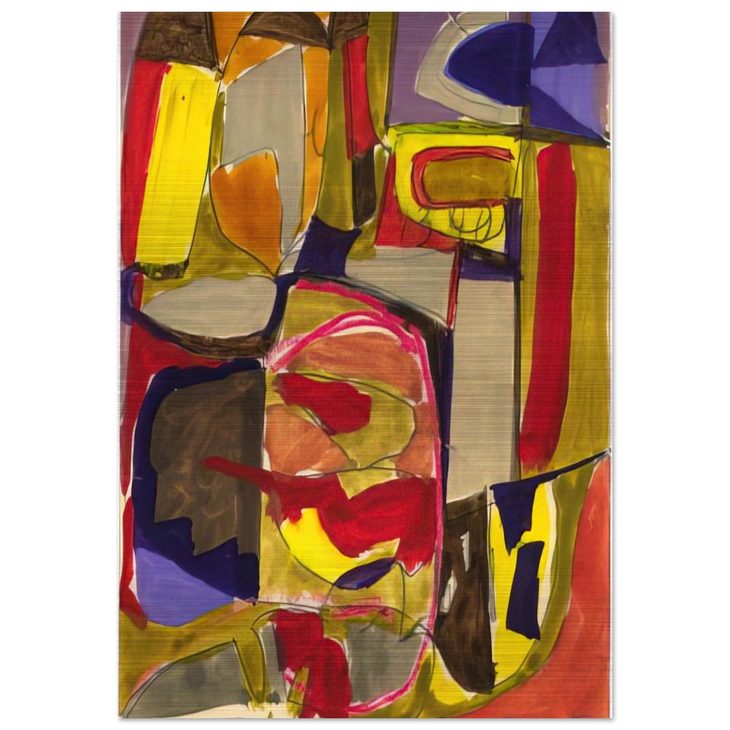 Untitled - c.1957 United States - Will Barnet Brushed Aluminum Print - 70x100 cm / 28x40 inches | Will Barnet Aluminum Print | Will Barnet Prints