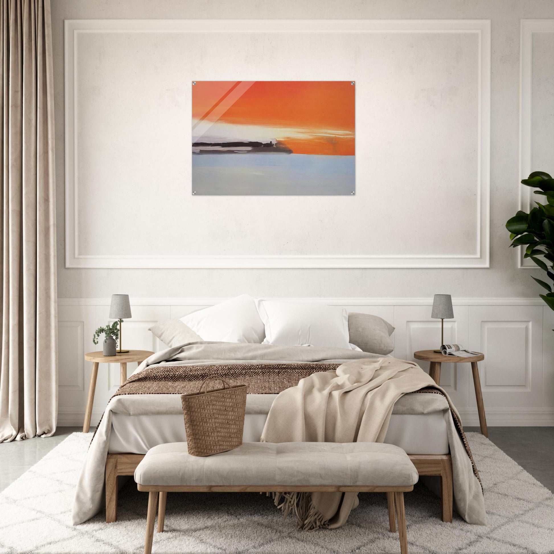 Chemin de fer au bord de la mer, soleil couchant - 1955 - Nicolas de Stael Acrylic Print - 70x100 cm / 28x40″ inches