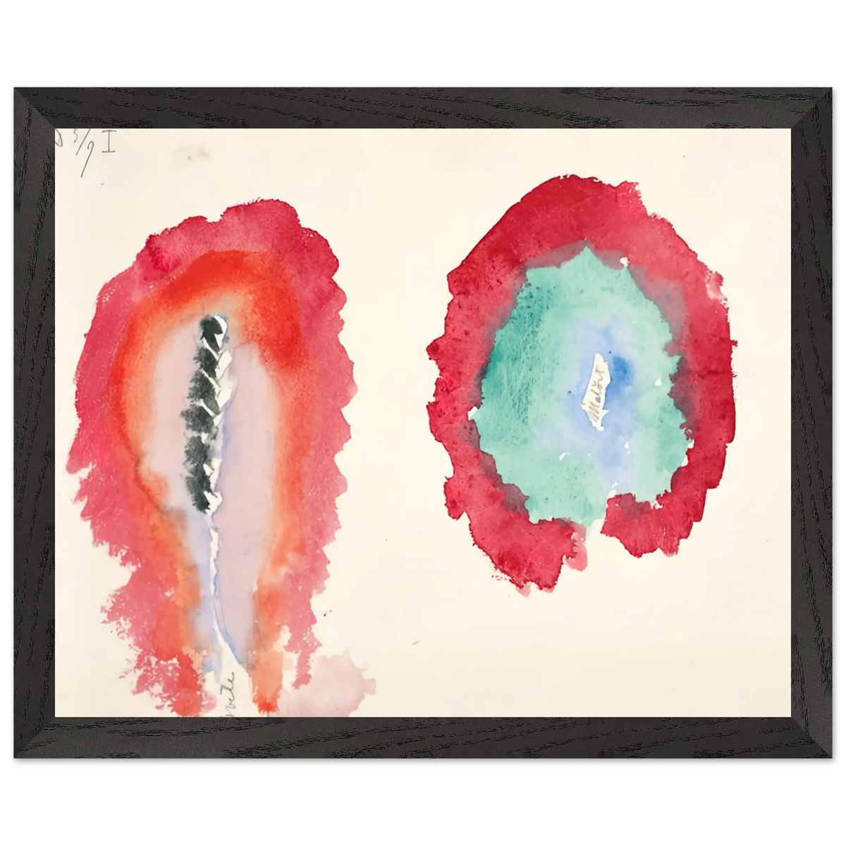 Hilma af Klint - WHEAT AND WORMWOOD 1922 Wall art - A1 (59.4 x 84.1  cm) - Premium Wooden Framed Poster With Fine Art Paper - White frame