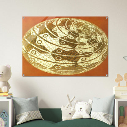 SPHERE SURFACE WITH FISHES COLOUR - MC Escher Acrylic Print - 70x100 cm / 28x40″ inches | Maurits Cornelis Escher Prints