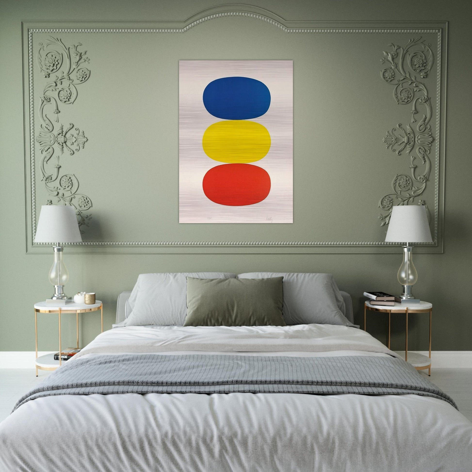 Blue and Yellow and Red-Orange - Ellsworth Kelly Brushed Aluminum Print - 70x100 cm / 28x40 inches | Ellsworth Kelly Aluminum Print | Ellsworth Kelly Prints