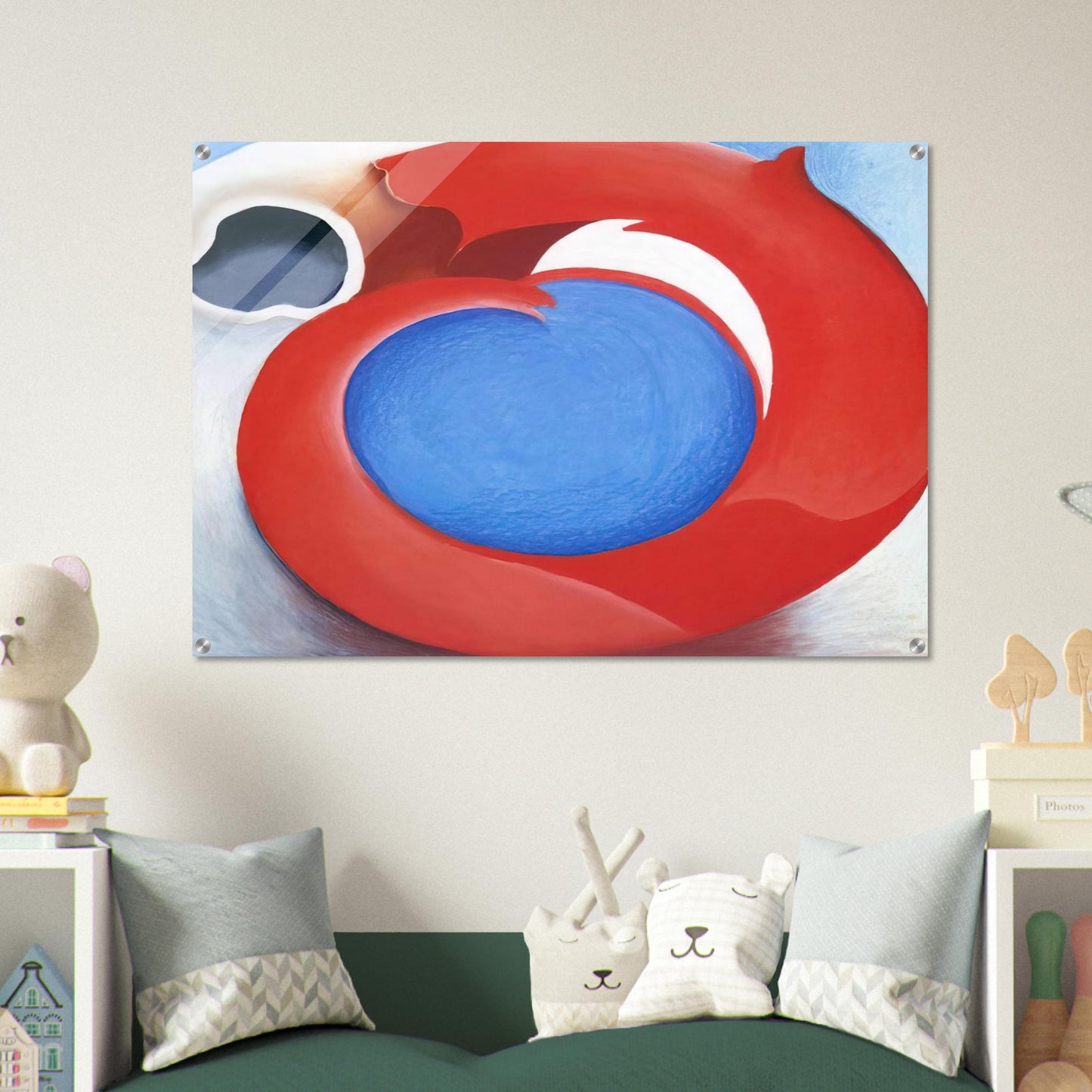 Goat's Horn With Red - Georgia O'Keeffe Acrylic Print - 70x100 cm / 28x40″ inches | Georgia O'Keeffe Wall Art | Georgia O'Keeffe Prints
