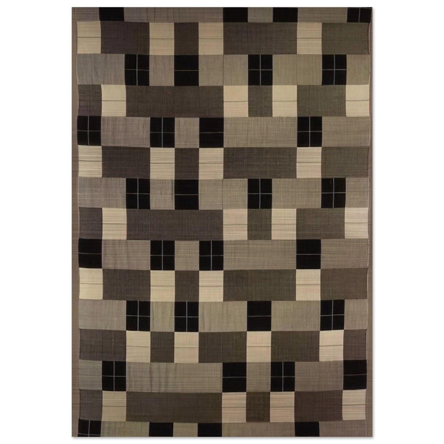 BLACK WHITE GRAY 1964 - Anni Albers Brushed Aluminum Print - 70x100 cm / 28x40 inches | Anni Albers Aluminum Print | Anni Albers Prints