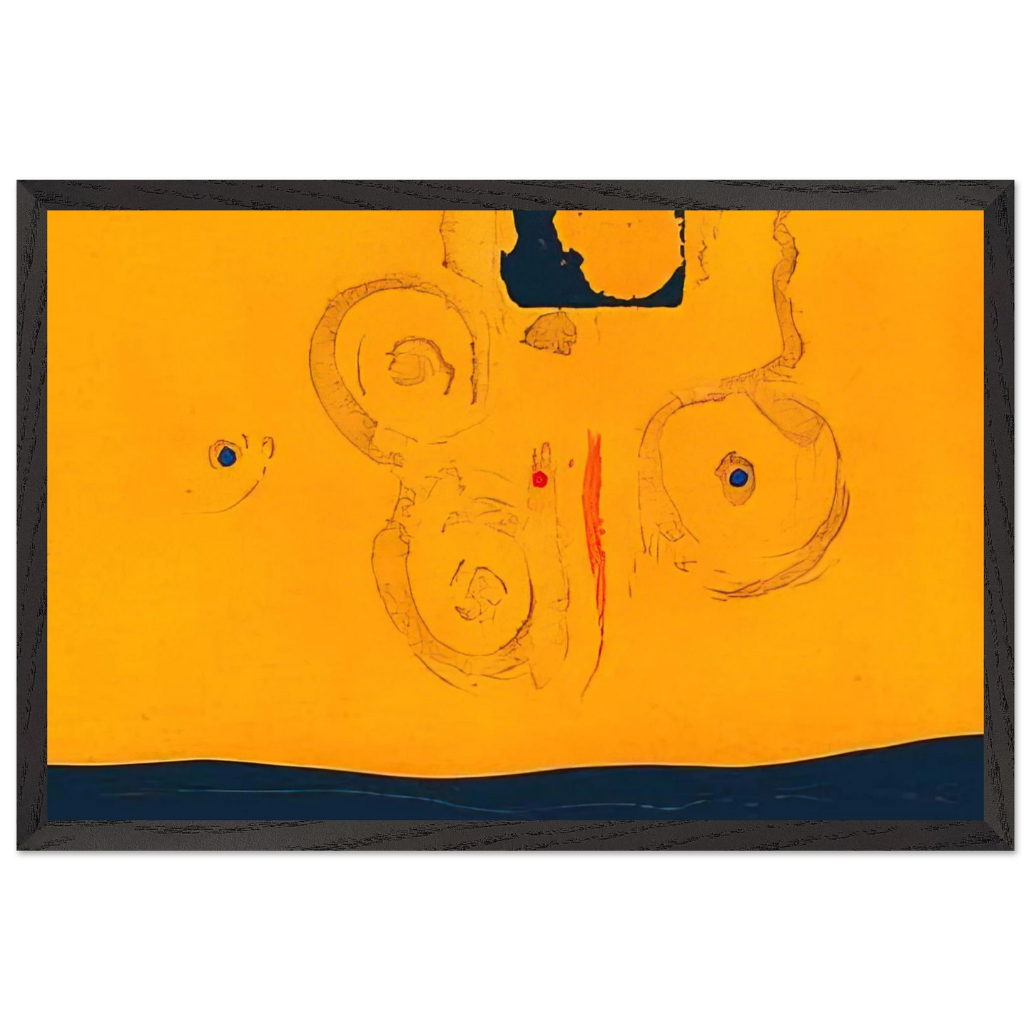 Helen Frankenthaler - Plaza Real - 1988 Wall art - 21x29.7 cm / 8x12" - Premium Wooden Framed Poster With Fine Art Paper-canvas - Wood frame