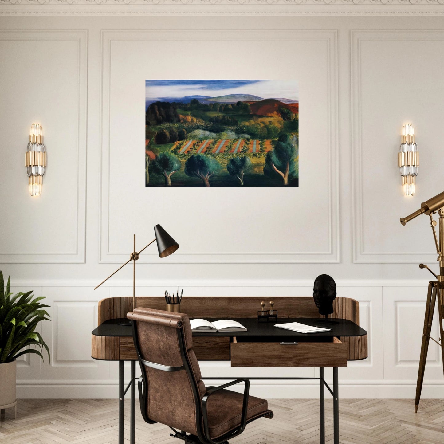 PROVENCE LANDSCAPE 1918 - Moise Kisling Brushed Aluminum Print - 70x100 cm / 28x40 inches | Moise Kisling Aluminum Print | Moise Kisling Prints