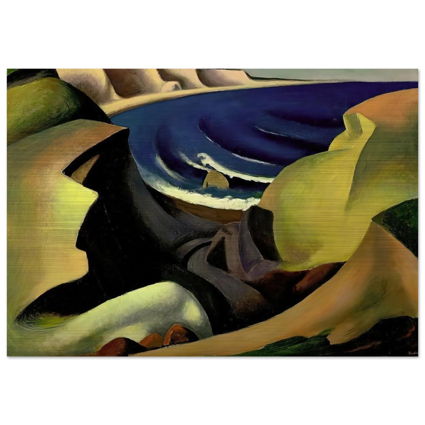 THE CLIFFS 1921 - Thomas Hart Benton Brushed Aluminum Print - 70x100 cm / 28x40 inches | Thomas Hart Benton Aluminum Print | Thomas Hart Benton Prints
