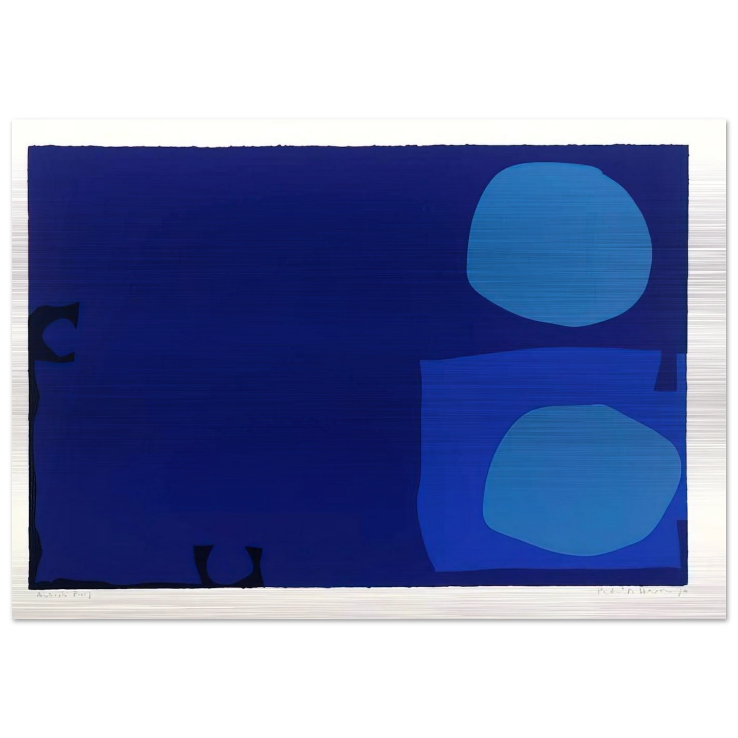 Four Blues Two Discs - 1970 - Patrick Heron Brushed Aluminum Print - 70x100 cm / 28x40 inches | Patrick Heron Aluminum Print | Patrick Heron Prints