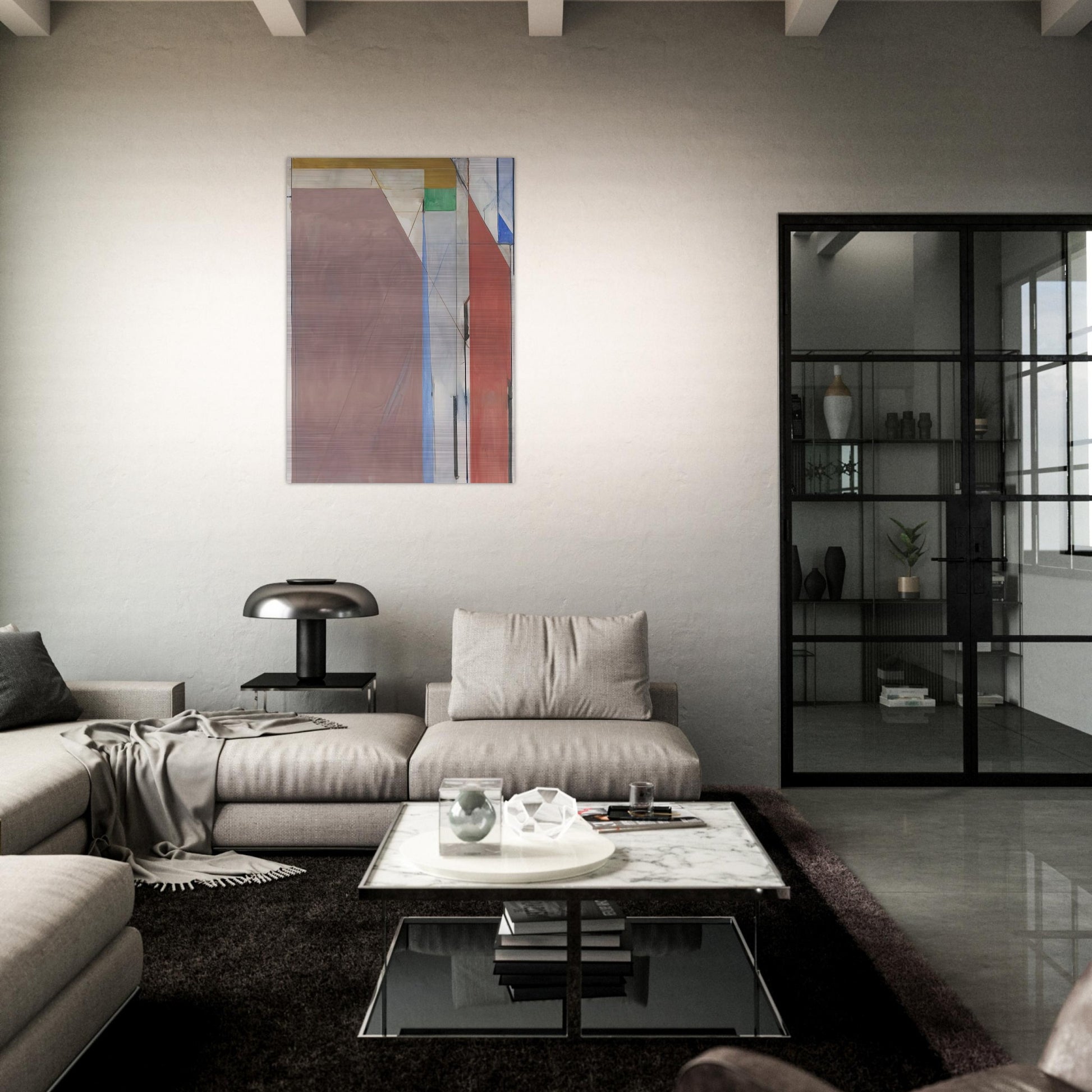 Ocean Park #70 - Richard Diebenkorn Brushed Aluminum Print - 70x100 cm / 28x40 inches | Richard Diebenkorn Aluminum Print | Richard Diebenkorn Prints