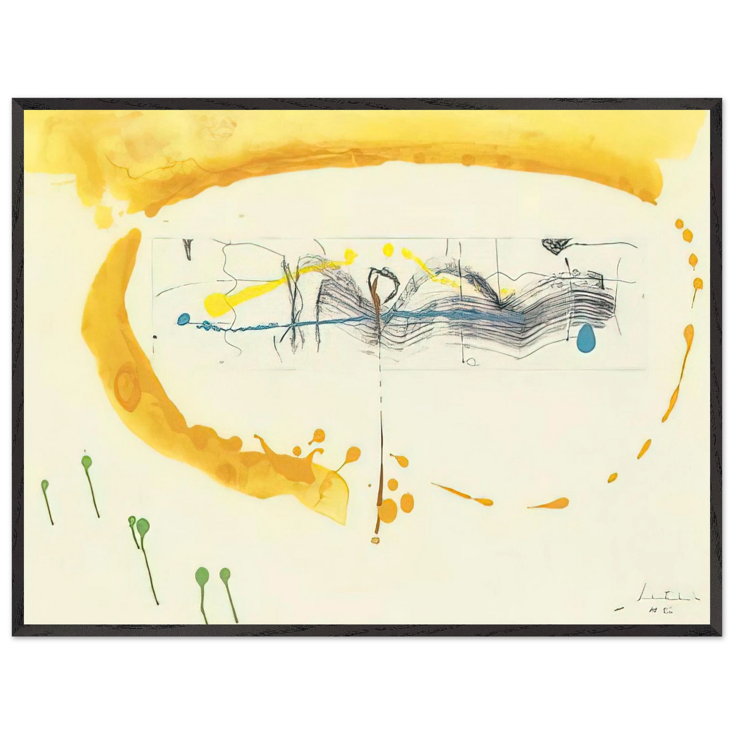 Helen Frankenthaler - Making Music - 2000 Wall art - 20x25 cm / 8x10 inches - Premium Wooden Framed Poster With Fine Art Paper-canvas - Black frame