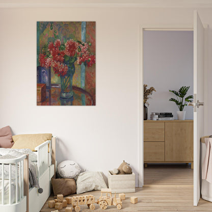 DAHLIAS TO MME MADELEINE E R BONNET 1912 - Theo van Rysselberghe Brushed Aluminum Print - 70x100 cm / 28x40 inches | Theo van Rysselberghe Aluminum Print | Theo van Rysselberghe Prints