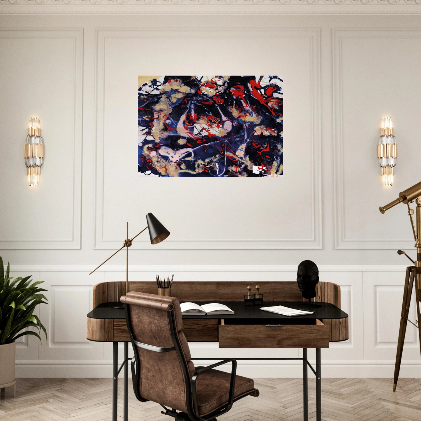 Untitled  SFP94-77  SFF 1753  - Sam Francis Brushed Aluminum Print - 70x100 cm / 28x40 inches | Sam Francis Aluminum Print | Sam Francis Prints