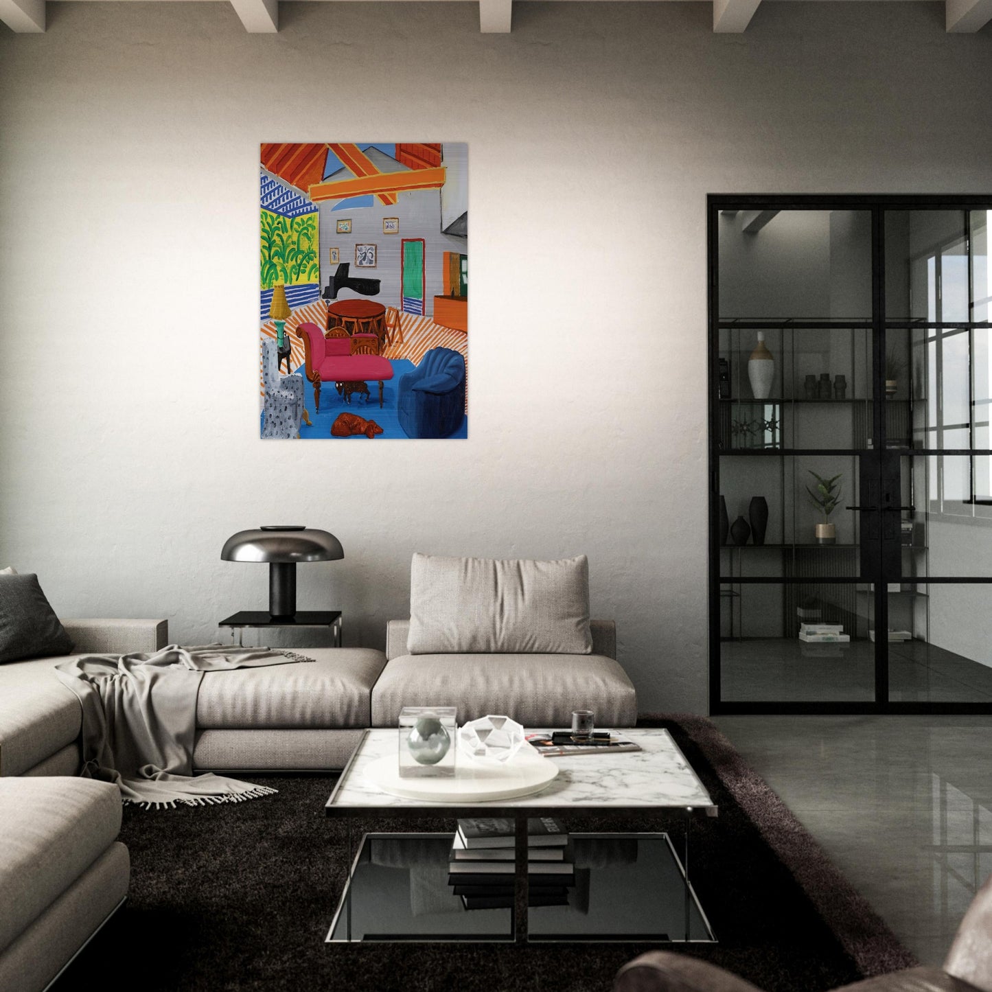 David Hockney - David Hockney Brushed Aluminum Print - 70x100 cm / 28x40 inches | David Hockney Aluminum Print | David Hockney Prints